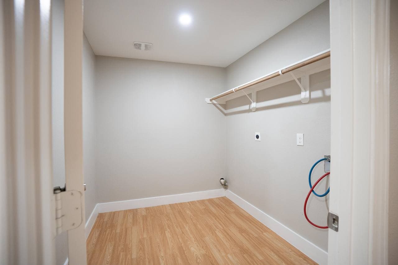 Laundry room build-out with hookups