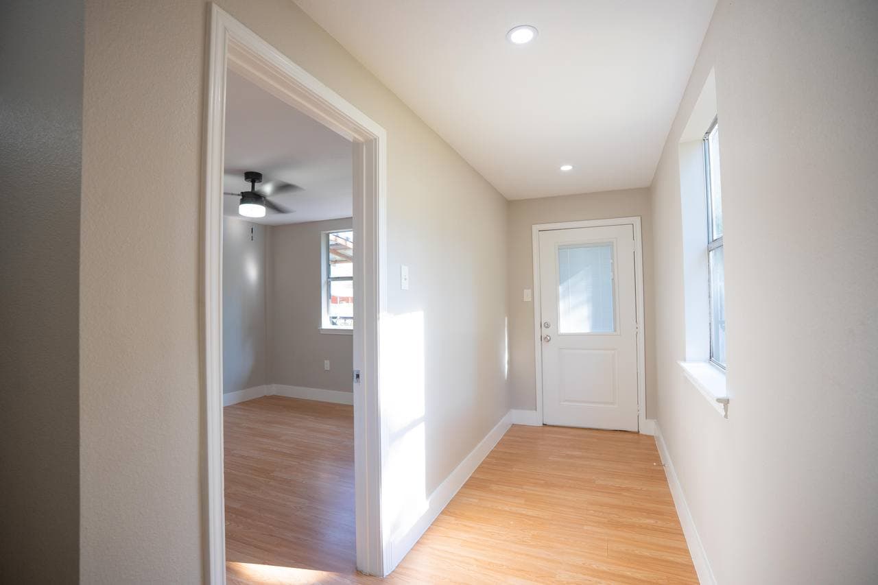 Interior renovation — hallway and entry
