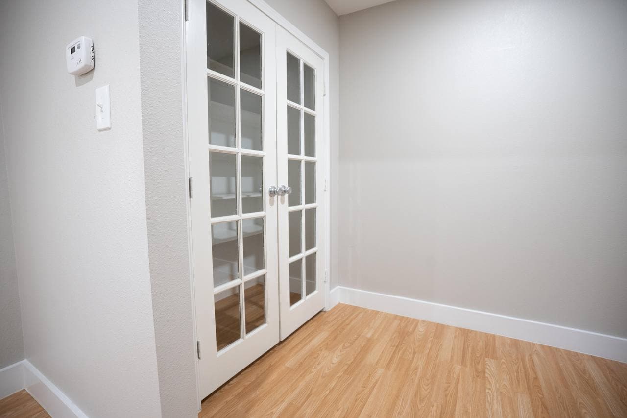 Room addition with French door entry