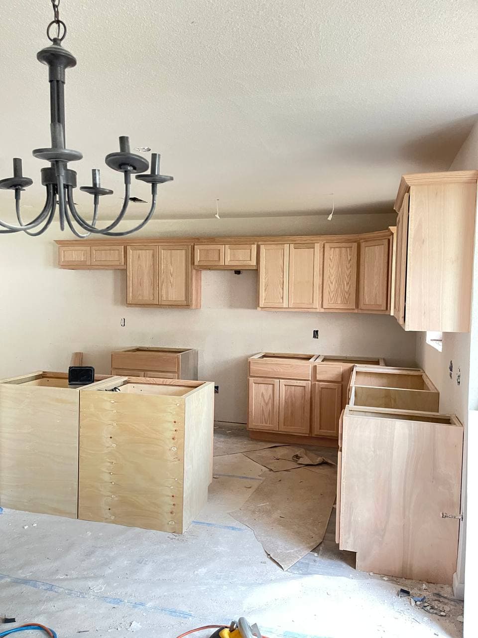 Master bedroom renovation with accent wall and new flooring