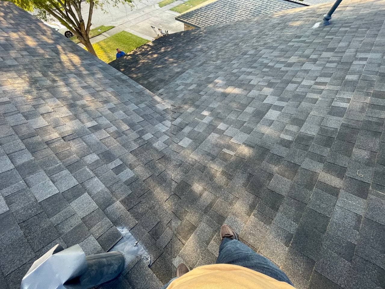Roof replacement — ridge and valley detail