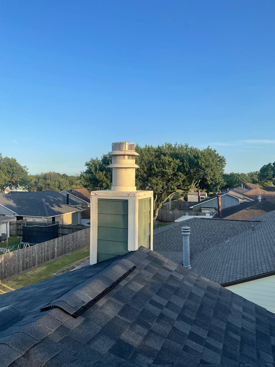 Chimney flashing and shingle work
